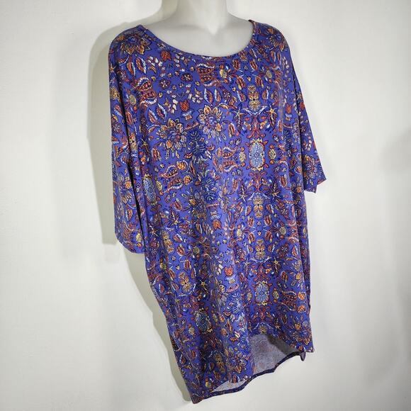 Lularoe Women Irma Tunic T Shirt Multicolor Size Medium Floral Round Neck Hi-Low - Picture 4 of 9